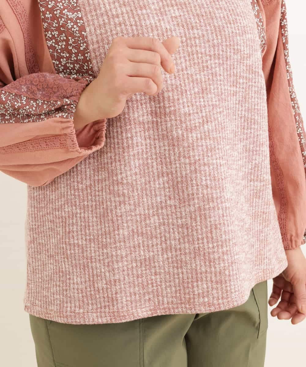 OLKDP04080 eur3(エウルキューブ) 【大きいサイズ】プリントコンビトップス ピンク(03)