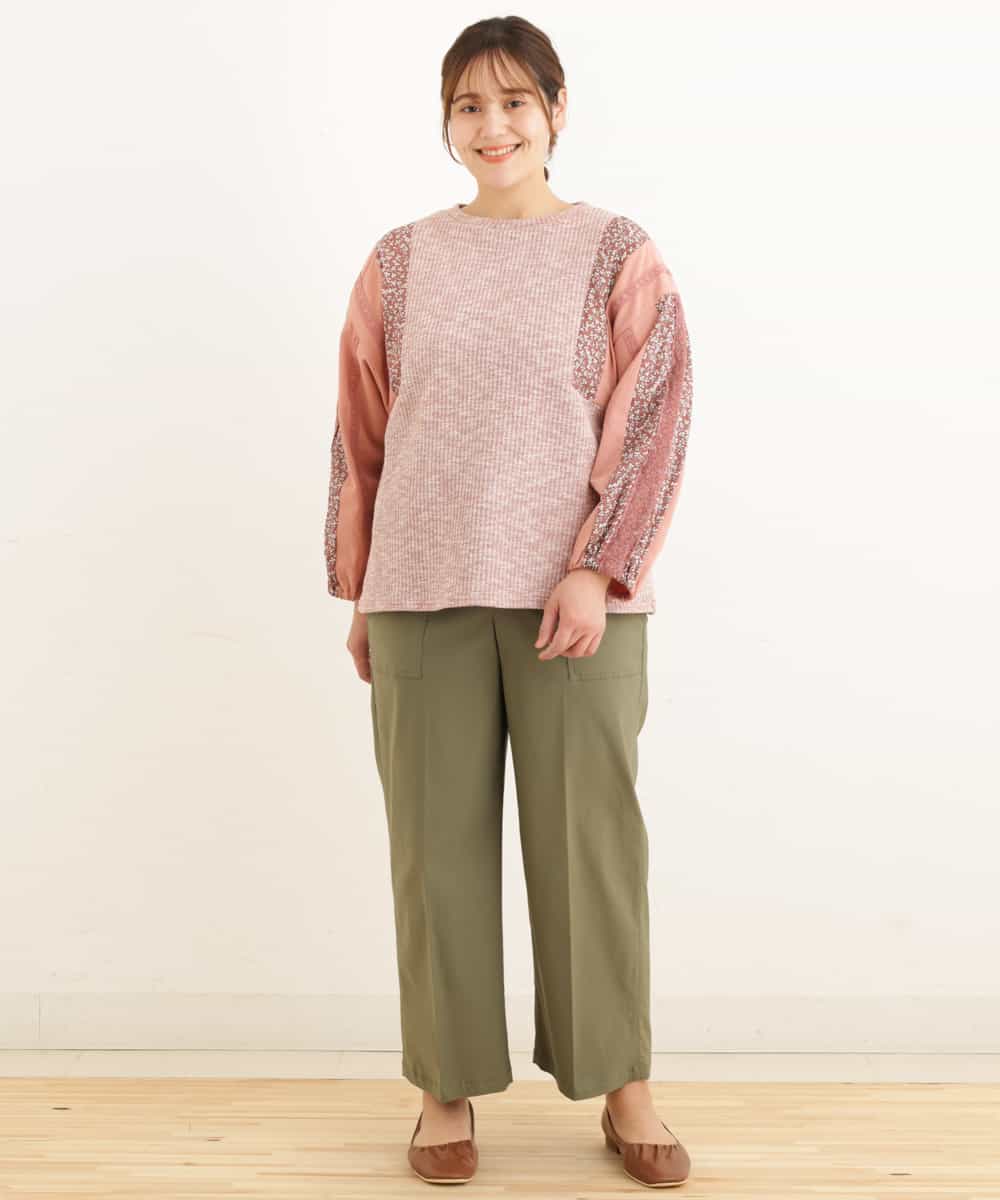 OLKDP04080 eur3(エウルキューブ) 【大きいサイズ】プリントコンビトップス ピンク(03)