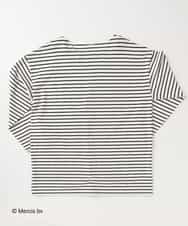 OLKDP13060 eur3(エウルキューブ) 【miffy×eur3】【大きいサイズ】ミッフィー刺繍ボーダーTシャツ ブラック(94)