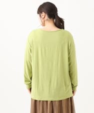 OLKDV04054 eur3(エウルキューブ) 【雑誌掲載】【大きいサイズ】クルーネックシアーカットソー ライトグリーン(30)