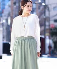 OLKDV04054 eur3(エウルキューブ) 【雑誌掲載】【大きいサイズ】クルーネックシアーカットソー ホワイト(90)