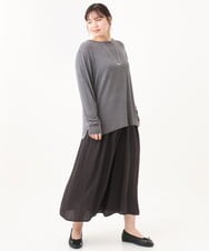 OLKDV04054 eur3(エウルキューブ) 【雑誌掲載】【大きいサイズ】クルーネックシアーカットソー ダークグレー(93)