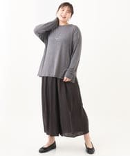 OLKDV04054 eur3(エウルキューブ) 【雑誌掲載】【大きいサイズ】クルーネックシアーカットソー ダークグレー(93)