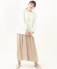 OLKDV05059 eur3(エウルキューブ) 【大きいサイズ】リップルボーダーカットソー ライトグリーン(30)