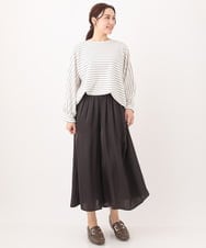 OLKDV05059 eur3(エウルキューブ) 【大きいサイズ】リップルボーダーカットソー アイボリー(80)