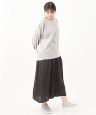 OLKDV05059 eur3(エウルキューブ) 【大きいサイズ】リップルボーダーカットソー ライトグレー(91)