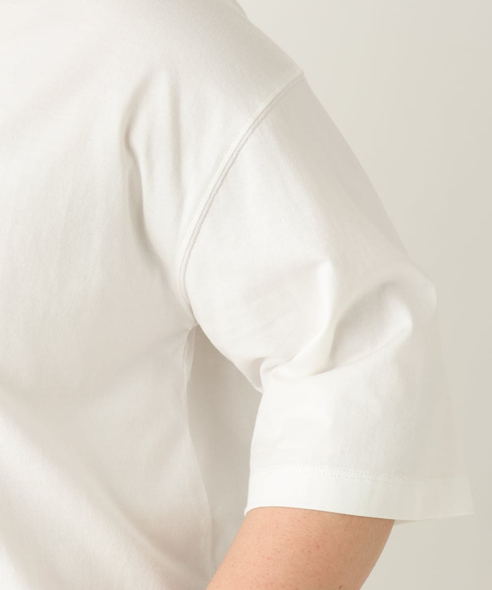 OLKEA09049 eur3(エウルキューブ) 【大きいサイズ】ドロップショルダーロゴTシャツ ホワイト(90)