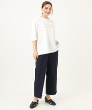 OLKEA09049 eur3(エウルキューブ) 【大きいサイズ】ドロップショルダーロゴTシャツ ホワイト(90)