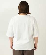 OLKEA09049 eur3(エウルキューブ) 【大きいサイズ】ドロップショルダーロゴTシャツ ホワイト(90)