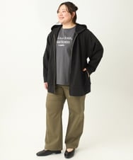 OLKEA09049 eur3(エウルキューブ) 【大きいサイズ】ドロップショルダーロゴTシャツ ダークグレー(93)