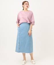 OLKEA11079 eur3(エウルキューブ) 【大きいサイズ】シアーランタンスリーブカットソー ライトピンク(01)
