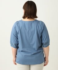 OLKEA11079 eur3(エウルキューブ) 【大きいサイズ】シアーランタンスリーブカットソー ブルー(55)