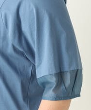OLKEA11079 eur3(エウルキューブ) 【大きいサイズ】シアーランタンスリーブカットソー ブルー(55)