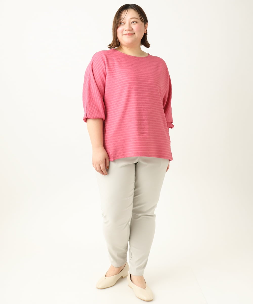OLKEA13059 eur3(エウルキューブ) 【大きいサイズ】ぽこぽこカットソー ピンク(03)