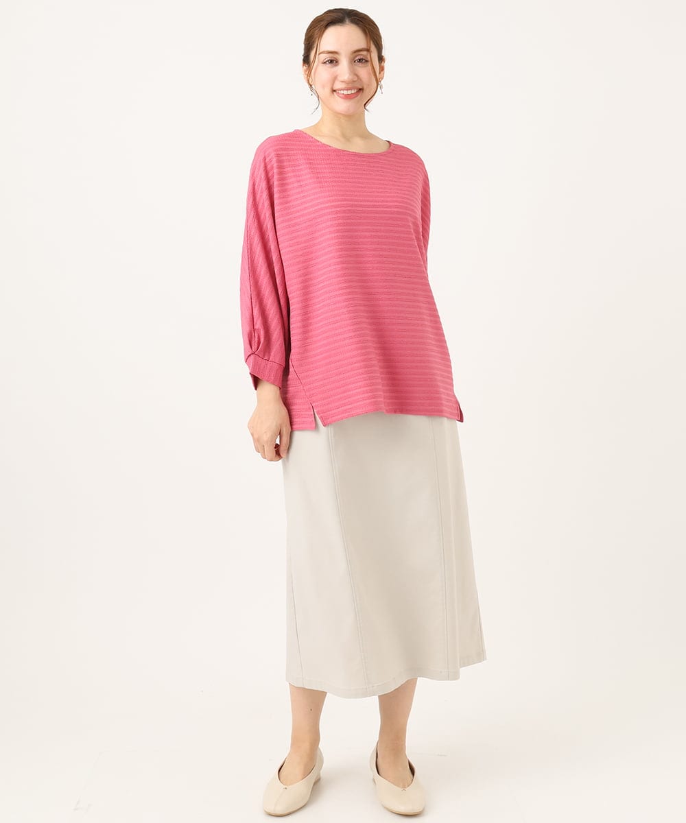 OLKEA13059 eur3(エウルキューブ) 【大きいサイズ】ぽこぽこカットソー ピンク(03)