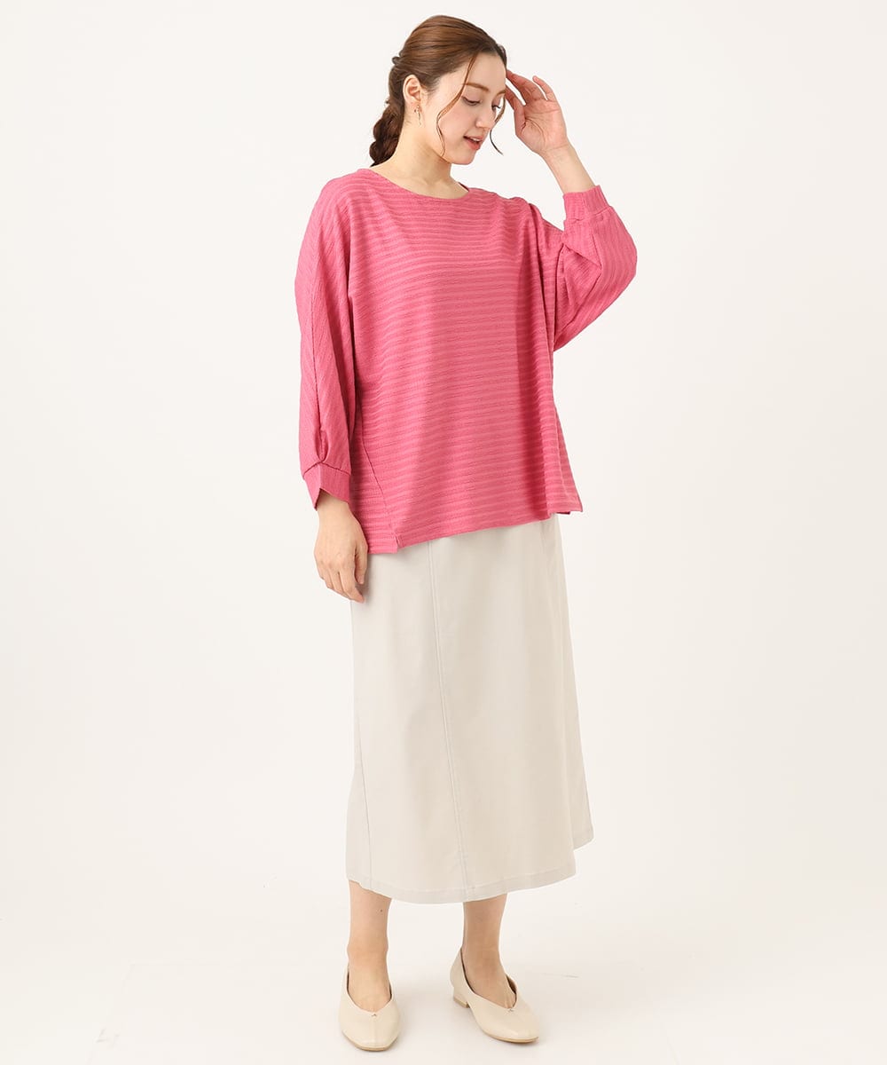 OLKEA13059 eur3(エウルキューブ) 【大きいサイズ】ぽこぽこカットソー ピンク(03)