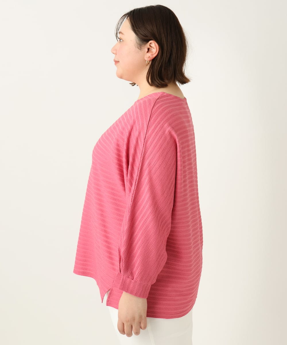 OLKEA13059 eur3(エウルキューブ) 【大きいサイズ】ぽこぽこカットソー ピンク(03)