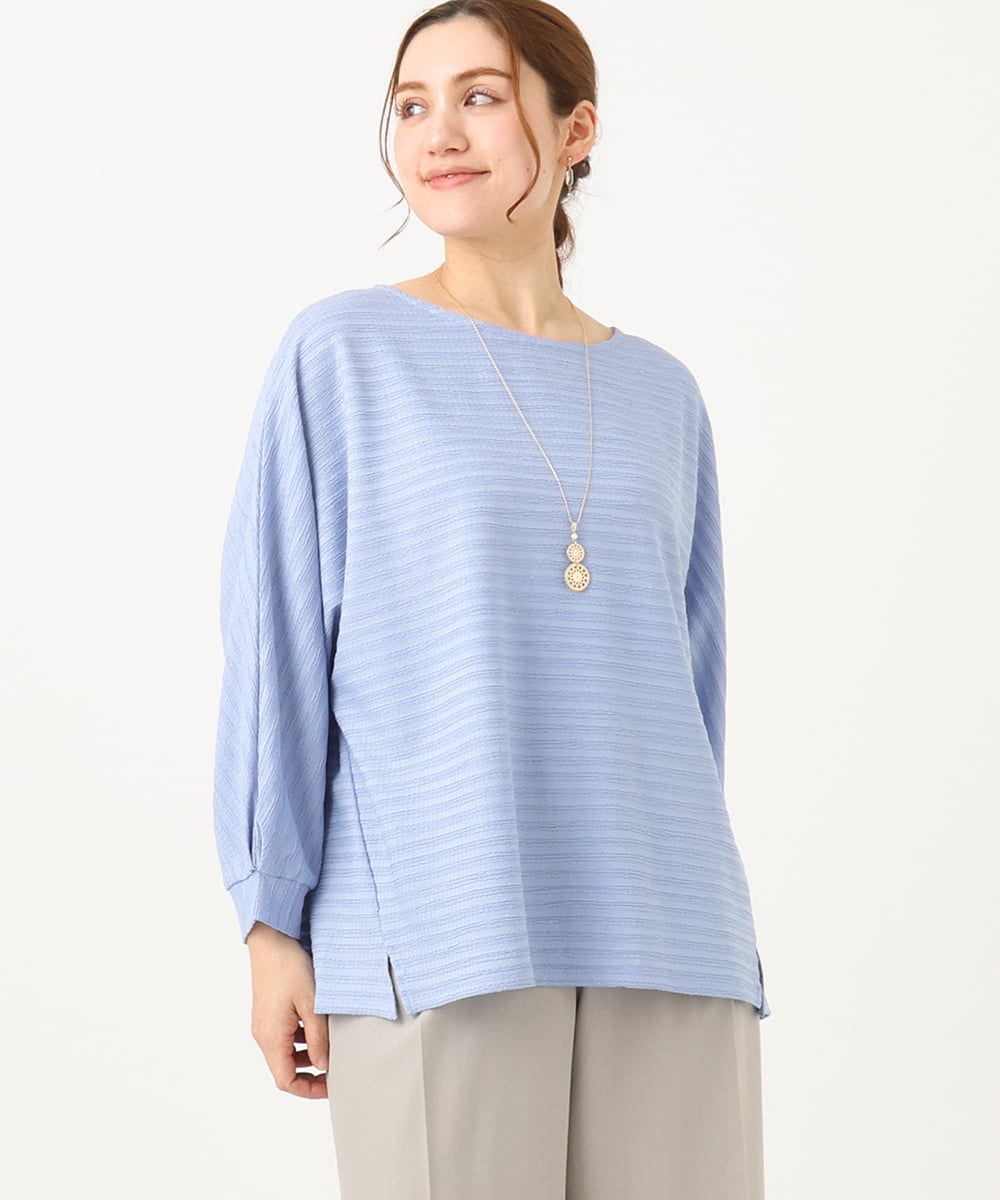 OLKEA13059 eur3(エウルキューブ) 【大きいサイズ】ぽこぽこカットソー ライトブルー(50)