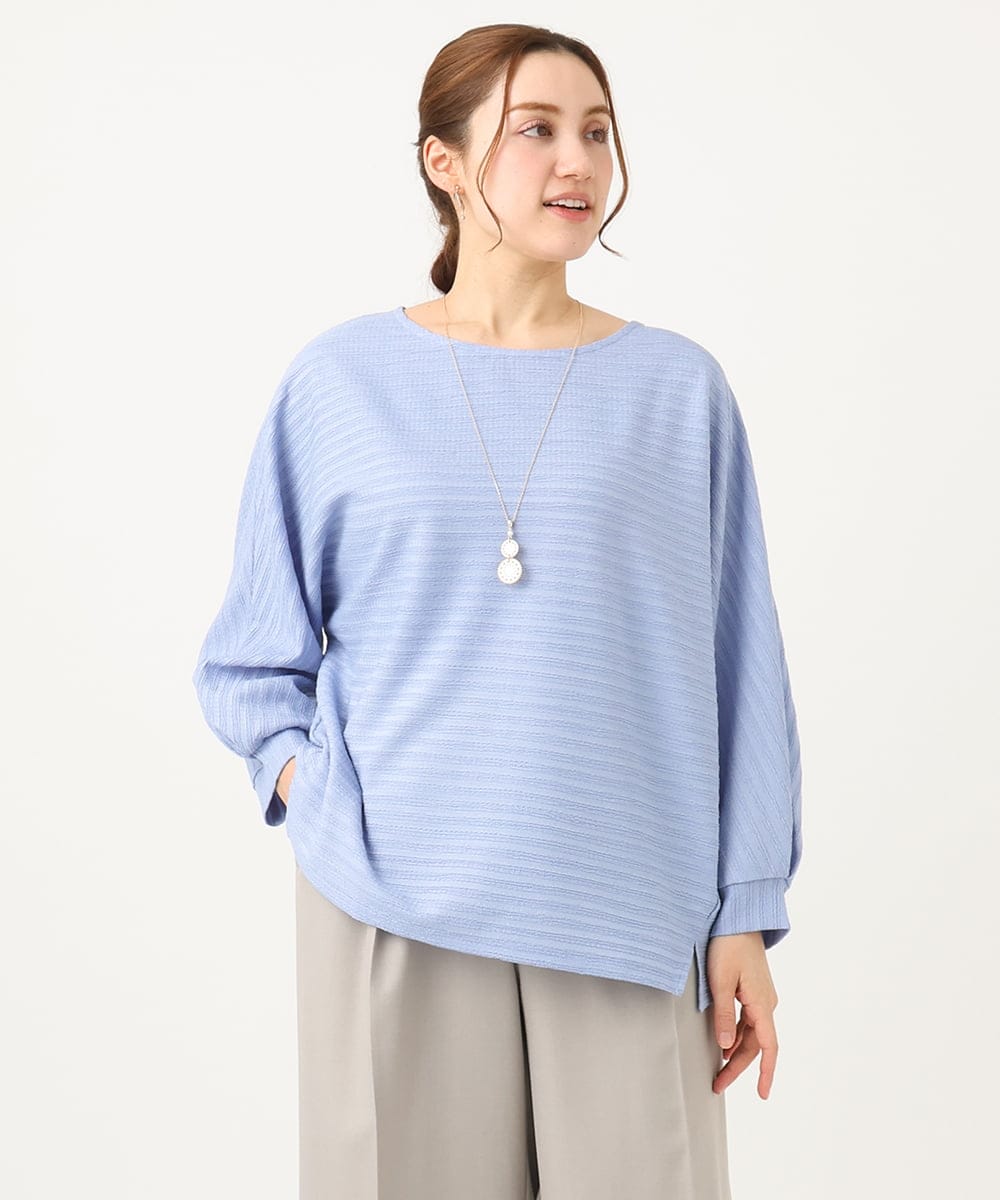 OLKEA13059 eur3(エウルキューブ) 【大きいサイズ】ぽこぽこカットソー ライトブルー(50)