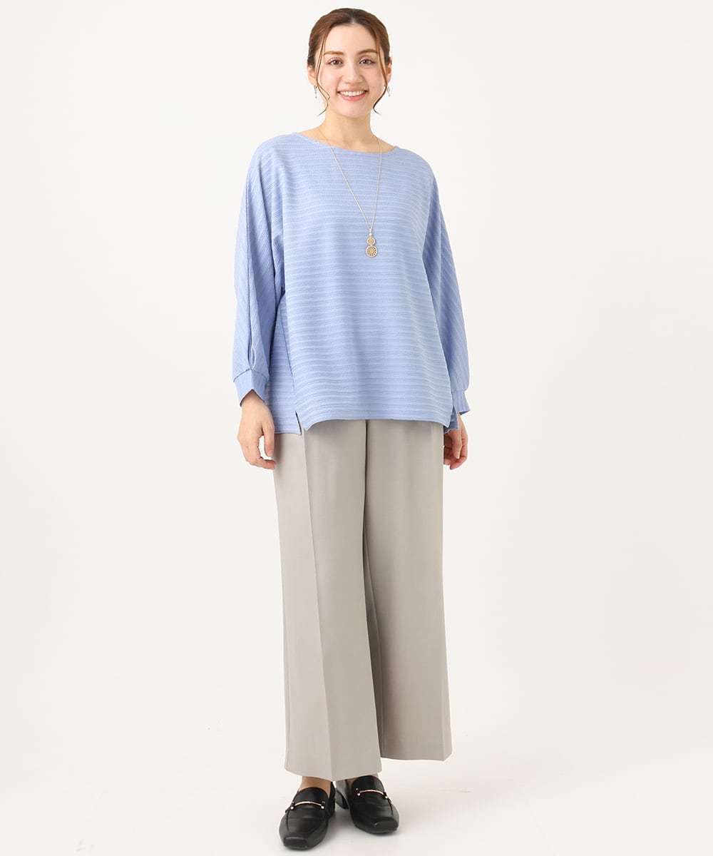 OLKEA13059 eur3(エウルキューブ) 【大きいサイズ】ぽこぽこカットソー ライトブルー(50)