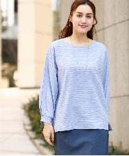 OLKEA13059 eur3(エウルキューブ) 【大きいサイズ】ぽこぽこカットソー ライトブルー(50)