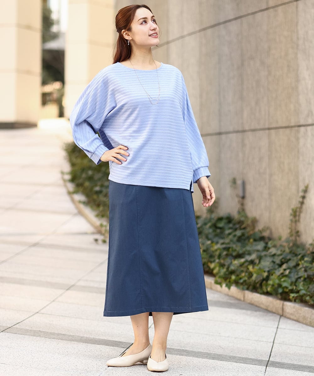 OLKEA13059 eur3(エウルキューブ) 【大きいサイズ】ぽこぽこカットソー ライトブルー(50)