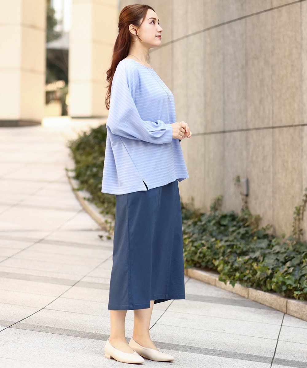 OLKEA13059 eur3(エウルキューブ) 【大きいサイズ】ぽこぽこカットソー ライトブルー(50)