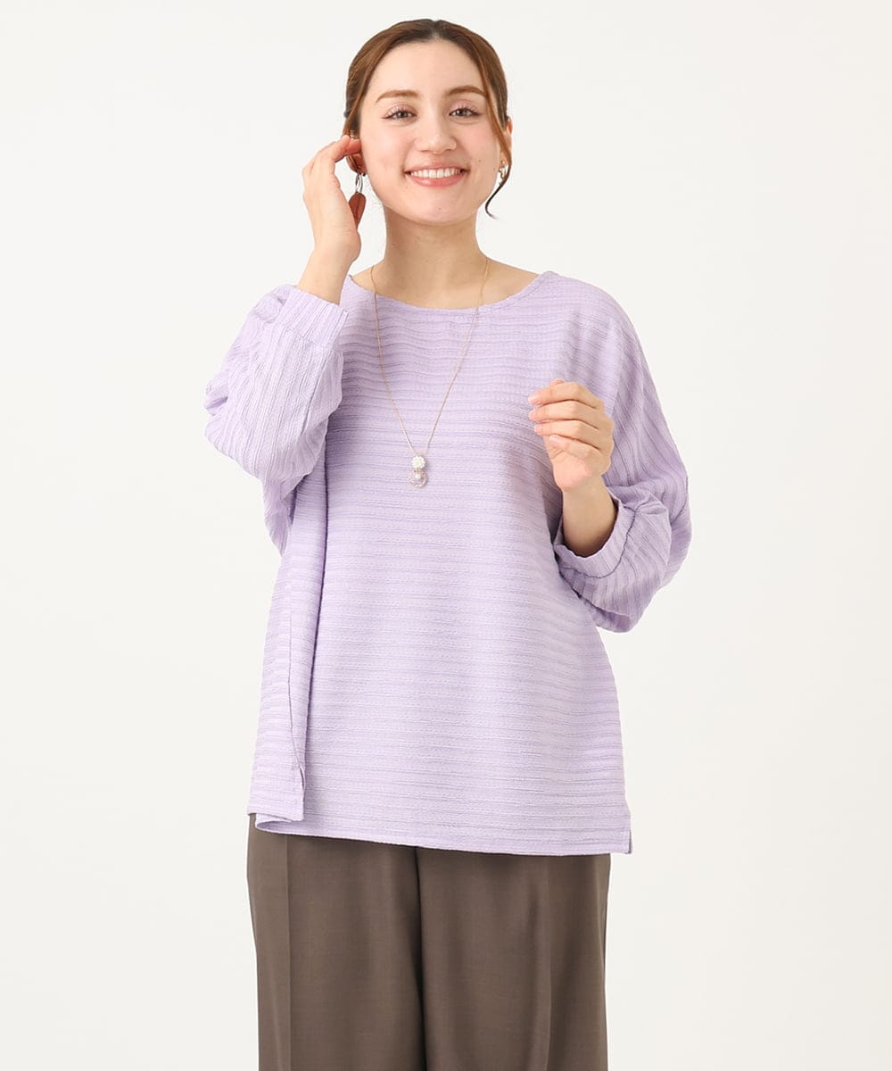 OLKEA13059 eur3(エウルキューブ) 【大きいサイズ】ぽこぽこカットソー ラベンダー(60)（WEB限定カラー）