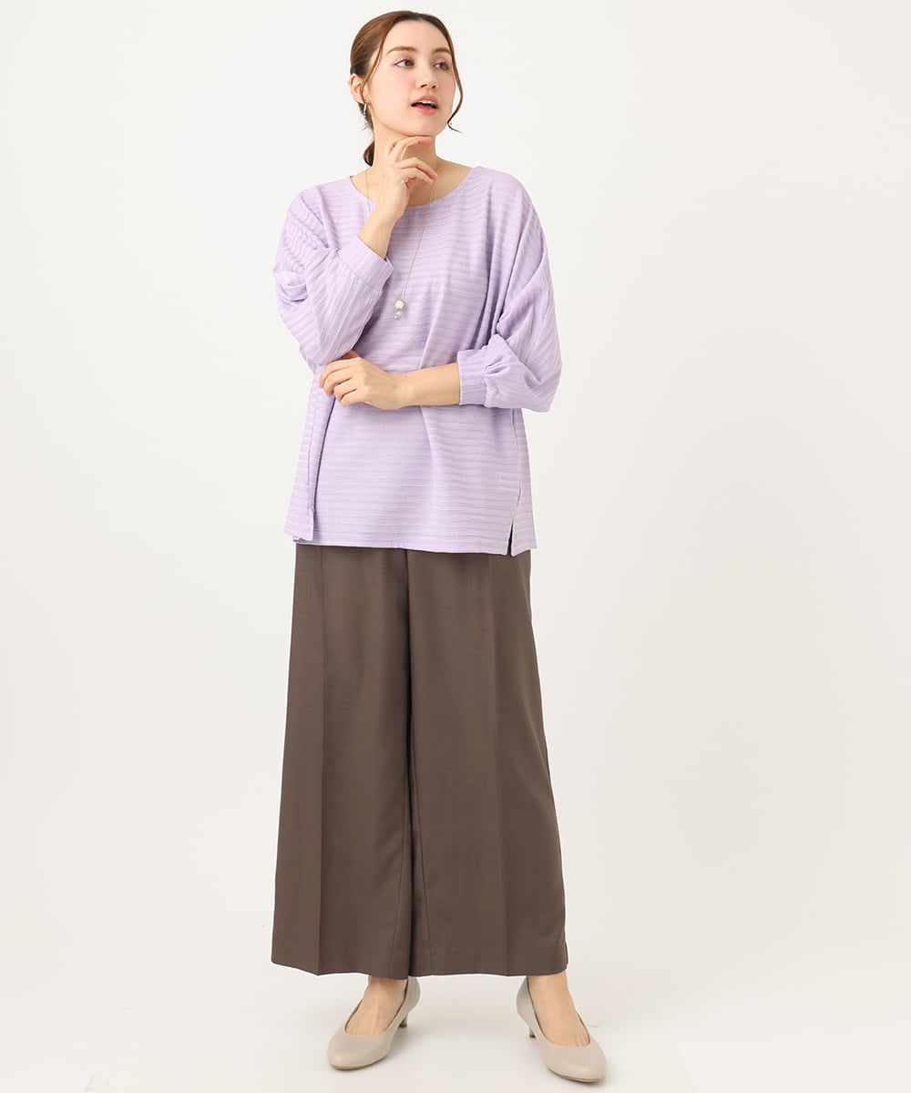 OLKEA13059 eur3(エウルキューブ) 【大きいサイズ】ぽこぽこカットソー ラベンダー(60)（WEB限定カラー）