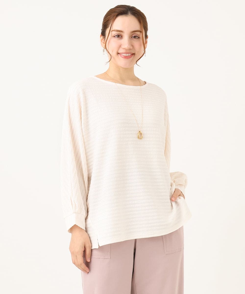 OLKEA13059 eur3(エウルキューブ) 【大きいサイズ】ぽこぽこカットソー アイボリー(80)