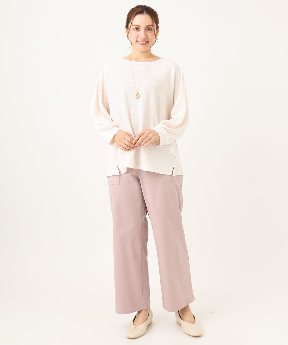 OLKEA13059 eur3(エウルキューブ) 【大きいサイズ】ぽこぽこカットソー アイボリー(80)