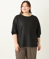 OLKEA13059 eur3(エウルキューブ) 【大きいサイズ】ぽこぽこカットソー ブラック(94)
