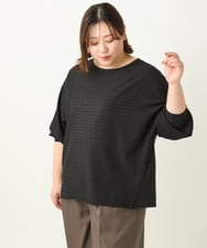 OLKEA13059 eur3(エウルキューブ) 【大きいサイズ】ぽこぽこカットソー ブラック(94)