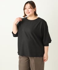 OLKEA13059 eur3(エウルキューブ) 【大きいサイズ】ぽこぽこカットソー ブラック(94)