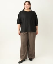 OLKEA13059 eur3(エウルキューブ) 【大きいサイズ】ぽこぽこカットソー ブラック(94)