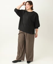 OLKEA13059 eur3(エウルキューブ) 【大きいサイズ】ぽこぽこカットソー ブラック(94)