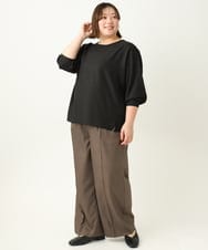 OLKEA13059 eur3(エウルキューブ) 【大きいサイズ】ぽこぽこカットソー ブラック(94)