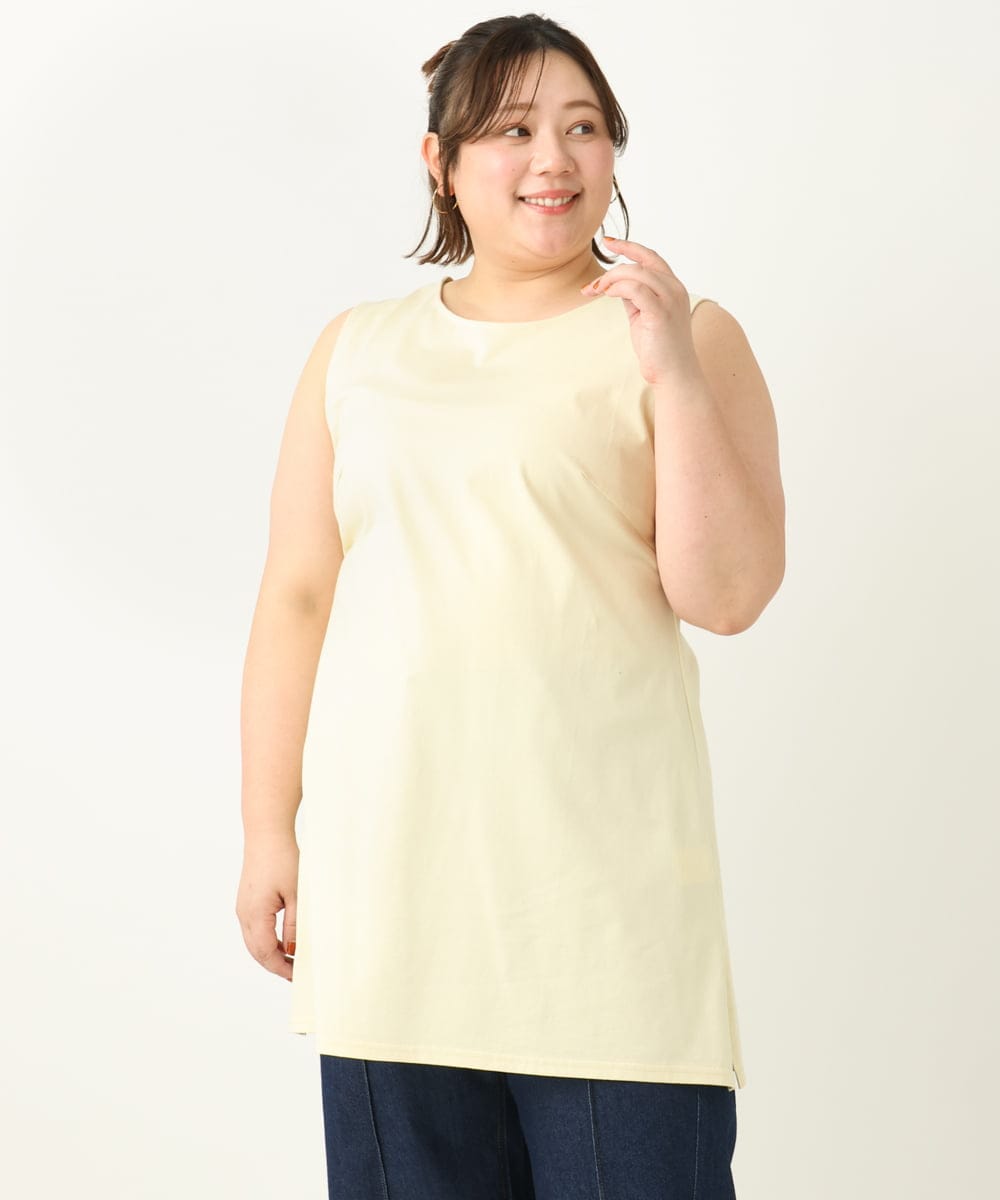OLKEA14049 eur3(エウルキューブ) 【大きいサイズ】ロングタンクトップ ライトイエロー(20)