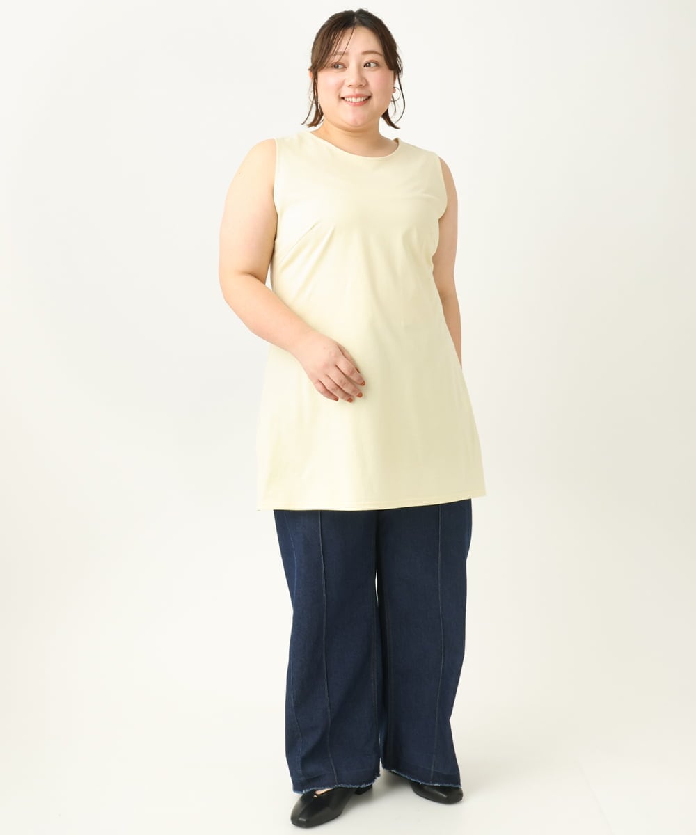 OLKEA14049 eur3(エウルキューブ) 【大きいサイズ】ロングタンクトップ ライトイエロー(20)