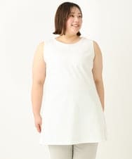 OLKEA14049 eur3(エウルキューブ) 【大きいサイズ】ロングタンクトップ ホワイト(90)