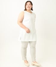 OLKEA14049 eur3(エウルキューブ) 【大きいサイズ】ロングタンクトップ ホワイト(90)