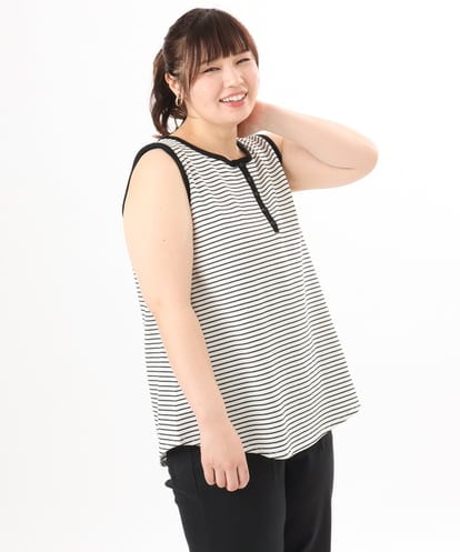 OLKED07059 eur3 【WEB先行販売】【大きいサイズ】ヘンリーネックタンクトップ