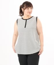 OLKED07059 eur3(エウルキューブ) 【WEB先行販売】【大きいサイズ】ヘンリーネックタンクトップ ホワイト