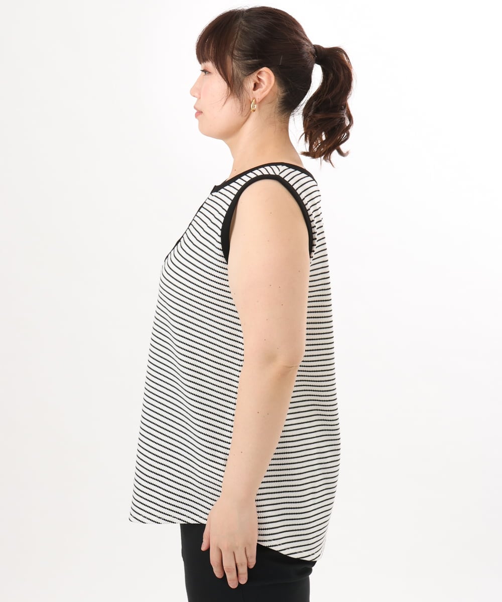 OLKED07059 eur3(エウルキューブ) 【WEB先行販売】【大きいサイズ】ヘンリーネックタンクトップ ホワイト