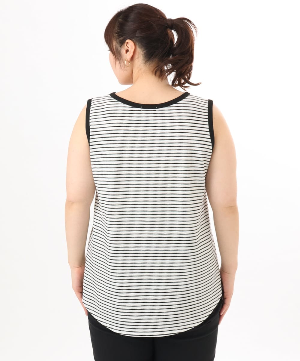 OLKED07059 eur3(エウルキューブ) 【WEB先行販売】【大きいサイズ】ヘンリーネックタンクトップ ホワイト