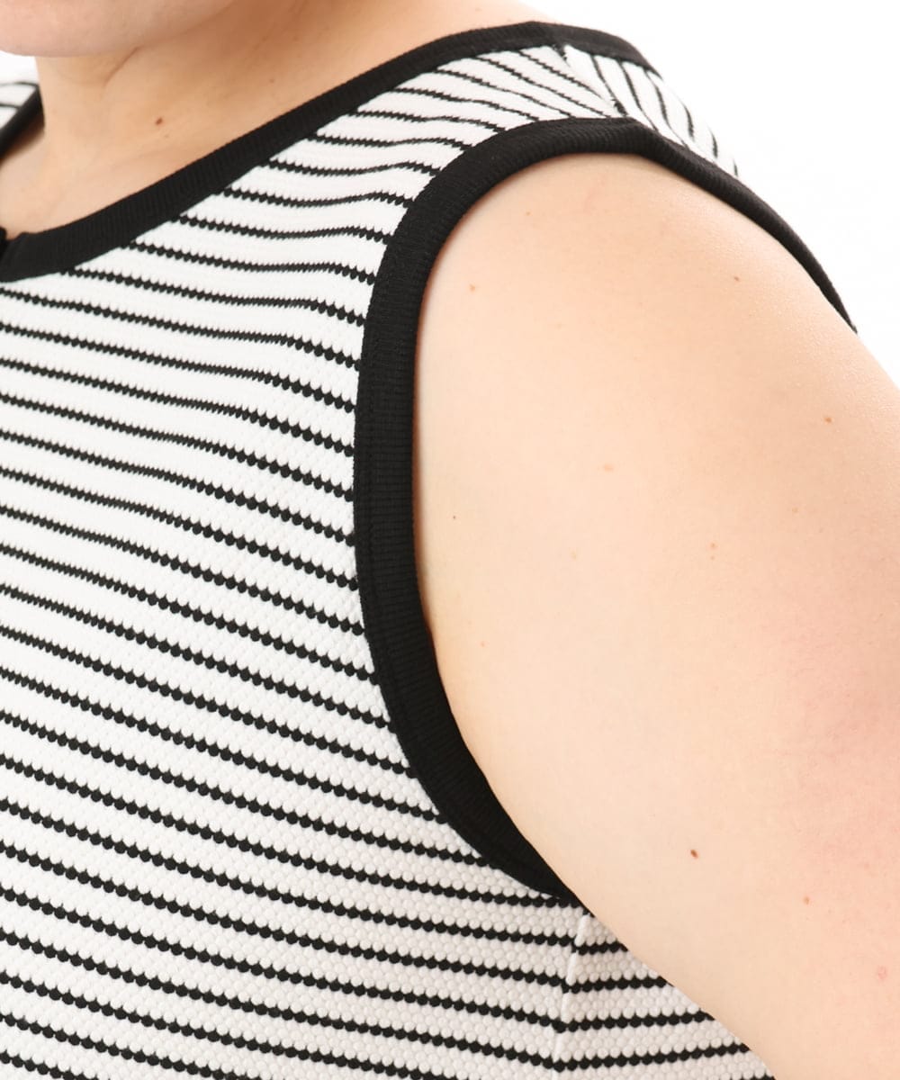 OLKED07059 eur3(エウルキューブ) 【WEB先行販売】【大きいサイズ】ヘンリーネックタンクトップ ホワイト