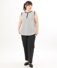 OLKED07059 eur3(エウルキューブ) 【WEB先行販売】【大きいサイズ】ヘンリーネックタンクトップ ホワイト