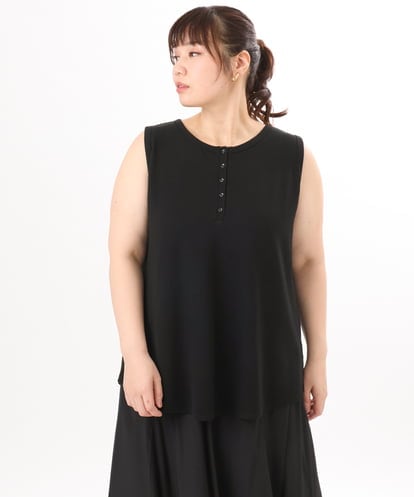 OLKED07059 eur3 【WEB先行販売】【大きいサイズ】ヘンリーネックタンクトップ