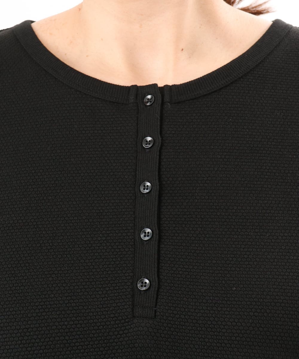 OLKED07059 eur3(エウルキューブ) 【WEB先行販売】【大きいサイズ】ヘンリーネックタンクトップ ブラック