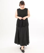 OLKED07059 eur3(エウルキューブ) 【WEB先行販売】【大きいサイズ】ヘンリーネックタンクトップ ブラック